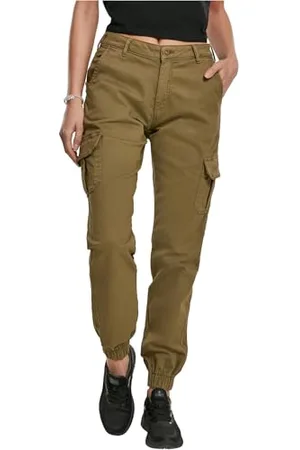 Urban classics Combat Cargo spodnie dla kobiet, spodnie cargo dla kobiet, rozciągliwe spodnie cargo z wysokim stanem, spodnie bojówki na co dzień, rozmiary 26-34