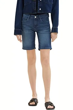 TOM TAILOR Damskie 1035746 bermudy dżinsowe szorty, 10282-Dark Stone Wash Denim, 25