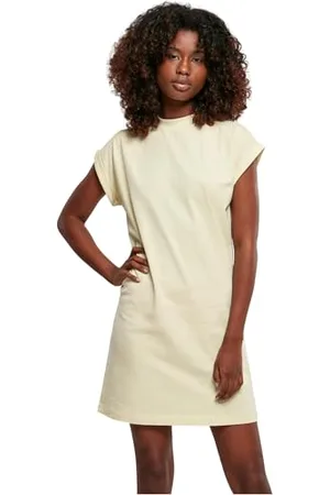 Build Your Brand Ladies Turtle Extended Shoulder Dress, damska sukienka z bawełny z przecinanymi ramionami dostępna w wielu kolorach, rozmiar XS-5XL, , XL