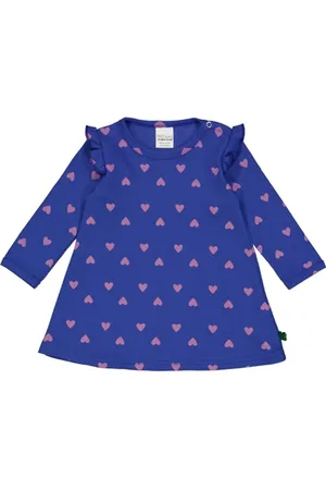 Green Cotton Baby Girl Heart L/S T Blouse, Star Blue/Pink Haze, 80 cm