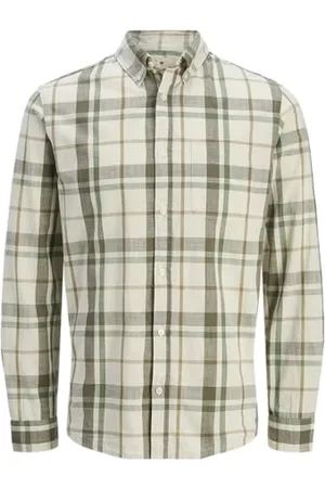JACK & JONES Jprblubrook Slub Check L/S Shirt, , XXL