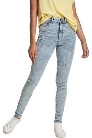 Urban classics Damskie spodnie jeansowe z wysokim stanem