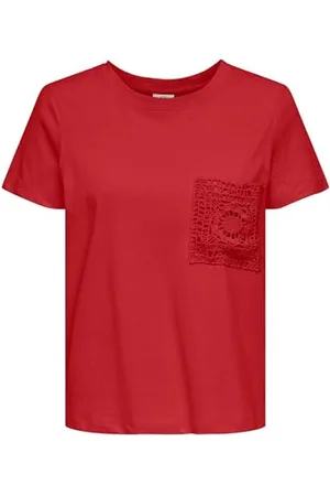 JDY Selma S/S Crochet Pocket Top JRS, , M