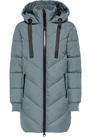 JDY Damska kurtka z kapturem SKYLAR OTW NOOS pikowana kurtka, szary (Chateau Gray/Detail:Black, S, , S