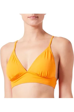 Dagi Pomarańczowa dzianina nieprzewodowa Braletka Micro Full-Cup Fixed Strap Bralette, Orange, 42, , 42