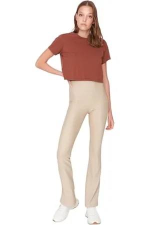 Trendyol Legginsy sportowe - bordowe - wysoka talia, , S