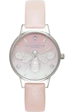Olivia Burton Analogowy Zegarek Kwarcowy dla Kobiet z Różowym Skórzanym Paskiem, OB16GB09