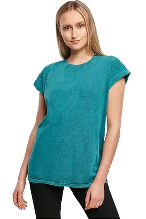 Build Your Brand KiarenzaFD Ladies Acid Washed Extended Shoulder Tee Koszulka Krótki rękaw, , S