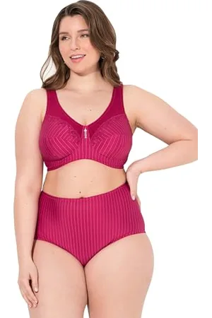 Ulla Popken Damski duży rozmiar, duże rozmiary, plus size, biustonosz odciążający, bez fiszbin, zawieszka ze strasu, Cup C - G, , 105E