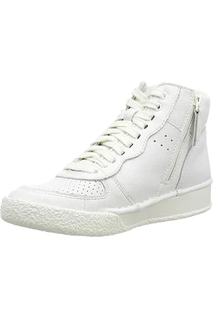 Clarks Damskie buty sportowe Craft Cup Mid, White Leather, 42 EU, , 42 EU