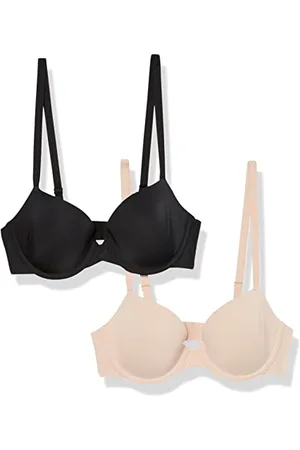 Amazon Damski biustonosz Demi Cup z mikrofibry, 2 sztuki, różowy, 34DD