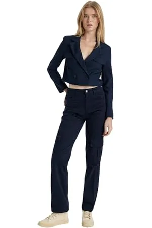 DeFacto Bootcut dżinsy damskie Bootcut High Waist Jeans damskie spodnie ze stretchem z szerokimi nogawkami, damskie dżinsy Bootcut, szerokie spodnie damskie, spodnie jeansowe, rozciągliwe, proste