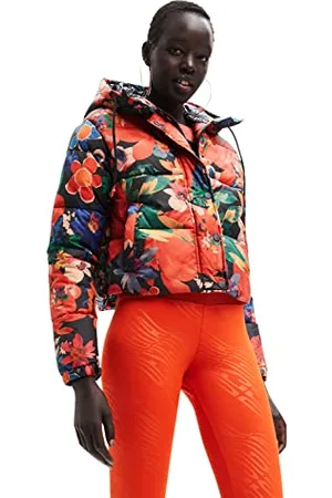 Desigual Damski wyściełany krótki płaszcz, Wykończenia materiałowe, M