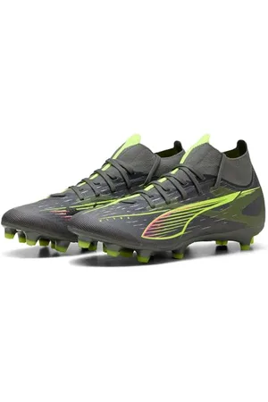 PUMA Damskie buty piłkarskie Ultra 5 Match+ FG WN, matowy postarzany srebrno-żółty alert, postarzane srebro, 44 EU, Matowy postarzany srebrny żółty alert postarzane srebro, 41 EU