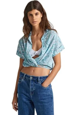 Pepe Jeans Damska koszula Mer, niebieska (Wave Blue), M, , M