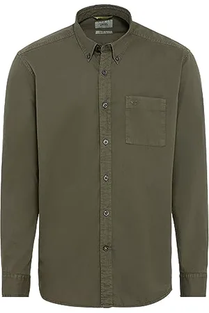 Camel Active Męska koszula z długim rękawem z bawełny, , S