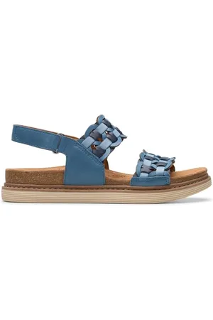 Clarks Premium Damskie sandały Arwell Glide, niebieskie Combi, 8 UK, , 41 EU