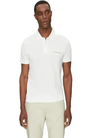 Calvin Klein CK JEANS Męska koszulka polo MONOLOGO J30J325664, biała (jasnobiała), XXL, , XXL