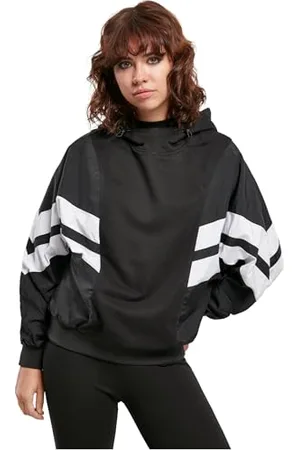 Urban classics Damska bluza z kapturem Mix Crinkle Nylon Sweat Hoody z kapturem