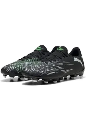 PUMA Buty piłkarskie Unisex Future 8 Play FG/AG, czarne srebrno-fioletowe zielone, 45 EU, Czarny Srebrny Fluo Zielony, 44.5 EU