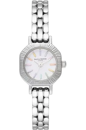 Olivia Burton Analogowy Zegarek Kwarcowy dla Kobiet ze Srebrną Bransoletą ze Stali Nierdzewnej, OB16CC52