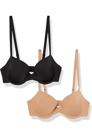 Amazon Damski biustonosz Demi Cup z mikrofibry, 2 sztuki, wielbłądzi, 34C