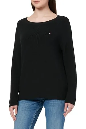 Tommy Hilfiger Damskie CO CARDI FINE GG LS BOAT-NK SWT WW0WW44975, czarne, XXS, , XXS