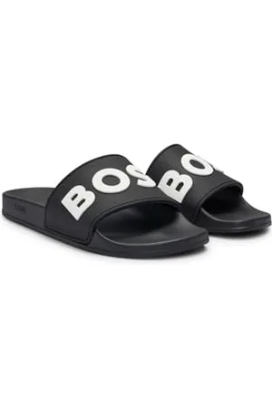 HUGO BOSS Męskie klapki Kirk Slid Made in Italy z wytłoczonym logo, , 39 EU