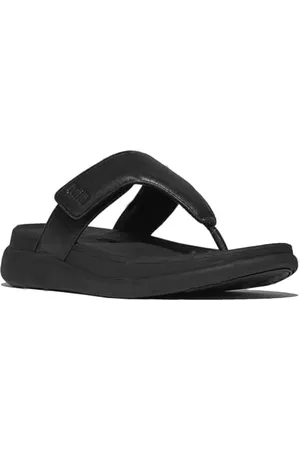 FitFlop Damskie sandały F-Mode GO regulowane płaskie palce, czarne, 40 EU, , 42 EU