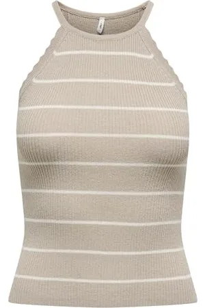 ONLY Onlgemma Sl Scallop Stripe O-Neck KNT, , XS