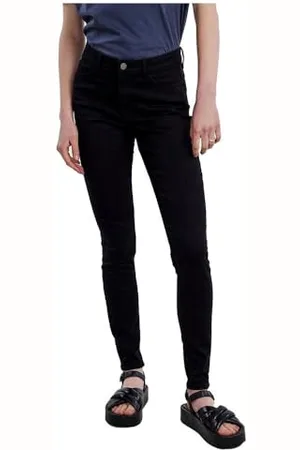 Pieces® Damskie spodnie jeansowe Pctalia Mw Black Skinny Noos Bc, , (XS) W / 30L