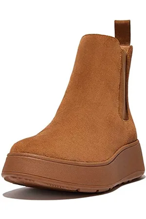 FitFlop F-Mode skórzane buty typu Flatform Chelsea w kolorze jasnobrązowym zamszu, , 37 EU