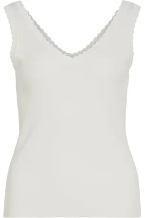 VILA Viesra V-Neck S/L Rib Knit Top, , S