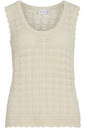 VILA Vidolise U-Neck S/L Knit Top, , M