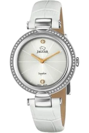 Jaguar Model zegarka J832 / 1 z kolekcji Cosmopolitan, 34,5 mm obudowa z białą skórzaną bransoletką dla kobiet J832/1