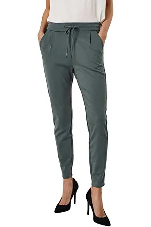 VERO MODA Eva Mid Rise spodnie ze sznurkiem ściągającym, , S / 32L