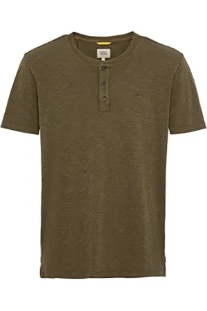 Camel Active Męska koszulka z krótkim rękawem Henley z zapięciem na guziki, , S