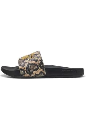 PUMA Damskie sandały Leadcat 2.0 Snake Chic Slide Sandal, czarne postarzane srebro, 40 UK, Czarny postarzany srebrny, 40.5 EU
