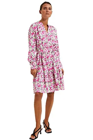SELECTED Damska sukienka Slfmivi Ls Short AOP Dress B Noos, , 34