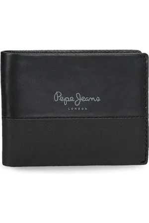 Pepe Jeans Podwójny portfel poziomy z portmonetką czarny 11,5x8x1 cm Skóra by Joumma Bags, , Talla única, Poziomy portfel z portfelem