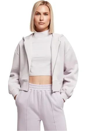 Urban classics Damska bluza z krótkim rękawem, oversize, z zamkiem błyskawicznym, , 5XL
