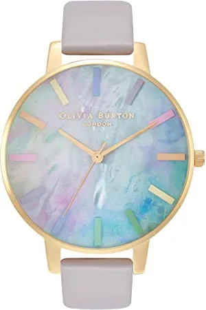 Olivia Burton Analogowy Zegarek Kwarcowy dla Kobiet z Szarym Skórzanym Paskiem, OB16RB30