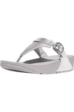 FitFlop Damskie sandały Lulu regulowane ze skóry metalicznej, , 39 EU
