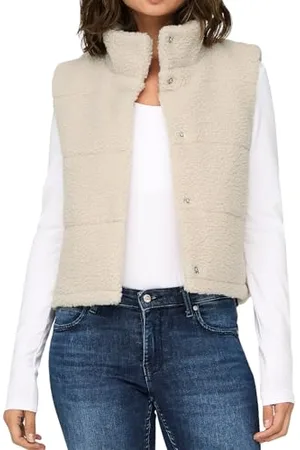 ONLY ONLSANDRA Teddy Waistcoat Life CC OTW kamizelka damska, szara, XL, , XL