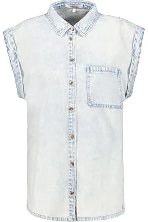 Garcia Damska koszulka z krótkim rękawem, bluzka, niebieska, bleach, XS, , XS