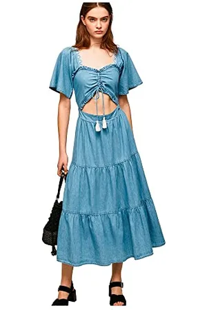 Pepe Jeans Damska sukienka Aitana, niebieska, M, NIEBIESKI, M