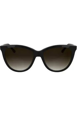Calvin Klein Okulary przeciwsłoneczne damskie CK25508S - czarne z gradientowymi brązowymi soczewkami, , Rozmiar uniwersalny