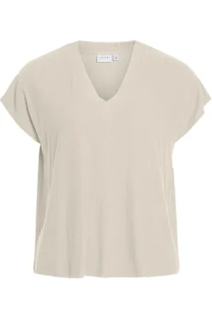 VILA Vidimita V-Neck S/S Top/R, , XS