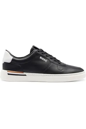 HUGO BOSS Męskie buty sportowe Clint Tenn ze skóry z podeszwą Cup, sznurowadłami i logo rozmiar, , 39 eu