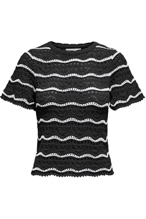 ONLY Onlannasofia Life Ss Stripe O-Neck KNT damskie paski, , L